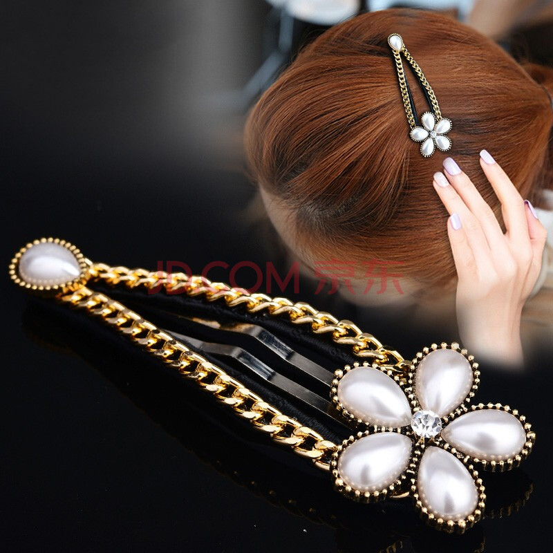 贵人巴洛克珍珠边夹发夹女韩国网红复古侧边刘海夹一字夹成人头发卡子