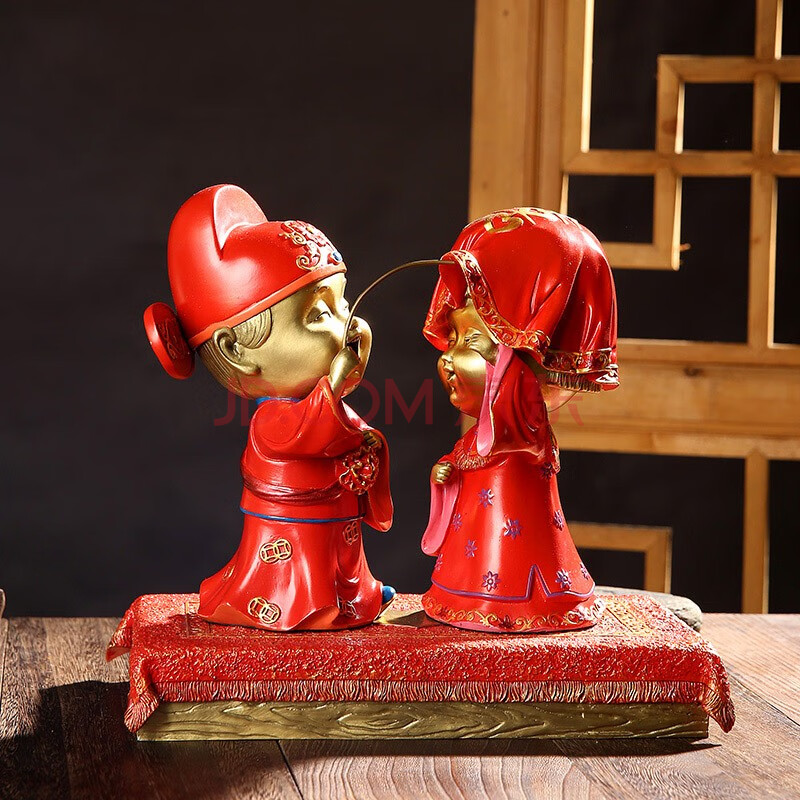 喜结良缘百年好合结婚庆摆件工艺品创意结婚礼物送新人朋友婚房摆设