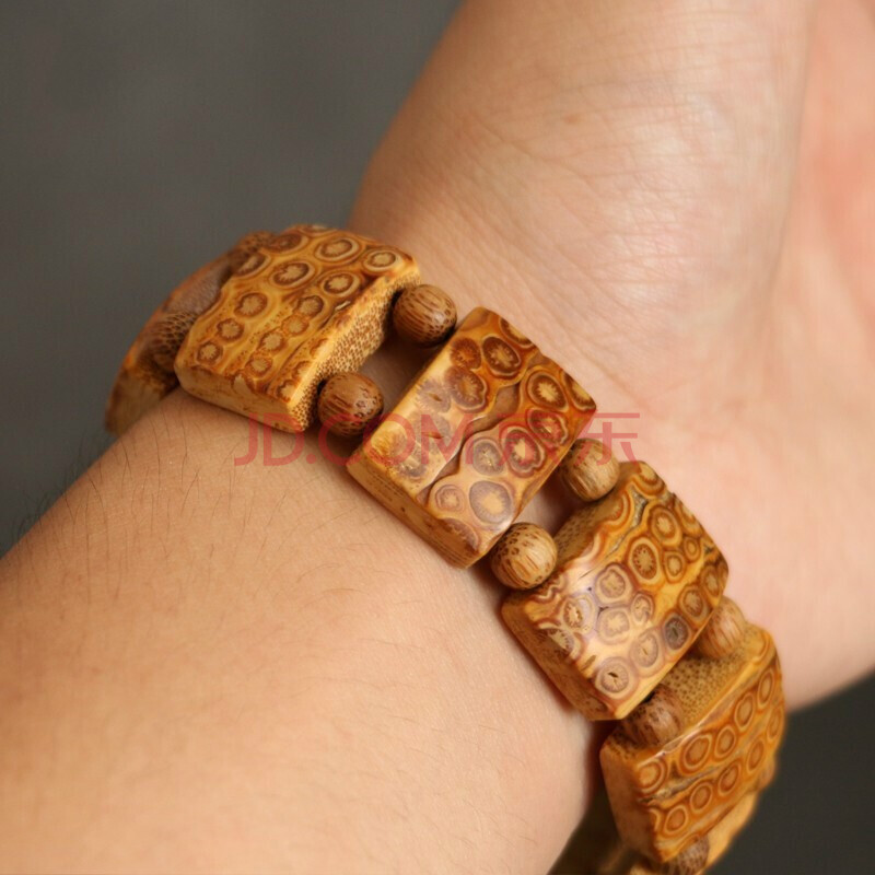 时乾 精品天然满钉老竹根竹制文玩手串 男士实心竹鞭手把件手链竹雕