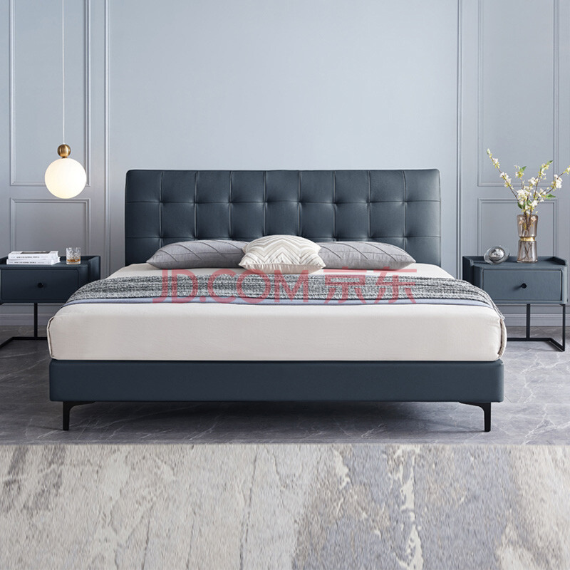 8米皮艺床 d064a门店 灰蓝色te08(非储物) 1500*2000