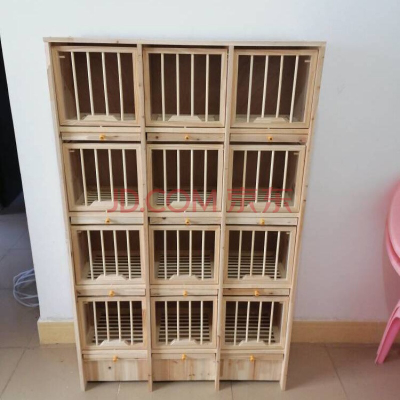 信鸽组合巢箱赛鸽子笼子木质鸽具大号养殖配对笼实木种鸽笼 12格带门