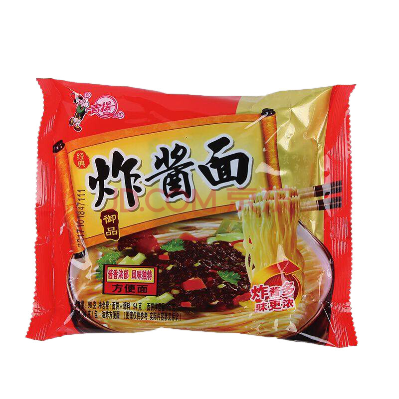 炸酱面2300g青援炸酱面干拌面干吃方便面泡面24包整箱8090怀旧零食