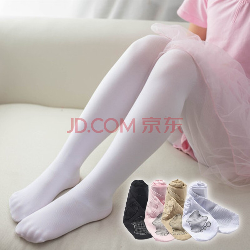 塔曼猫【2双装】儿童舞蹈袜春夏季薄款女童天鹅绒丝袜打底裤百搭白色