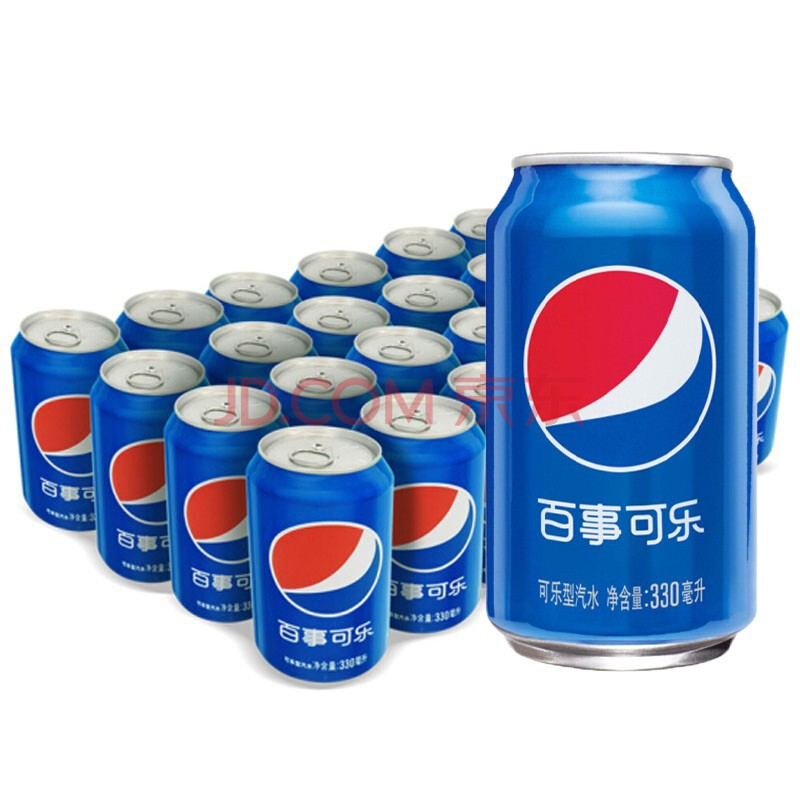 百事可乐碳酸饮料汽水600ml*24瓶装蓝色黑色细长330ml*24罐装整箱冰