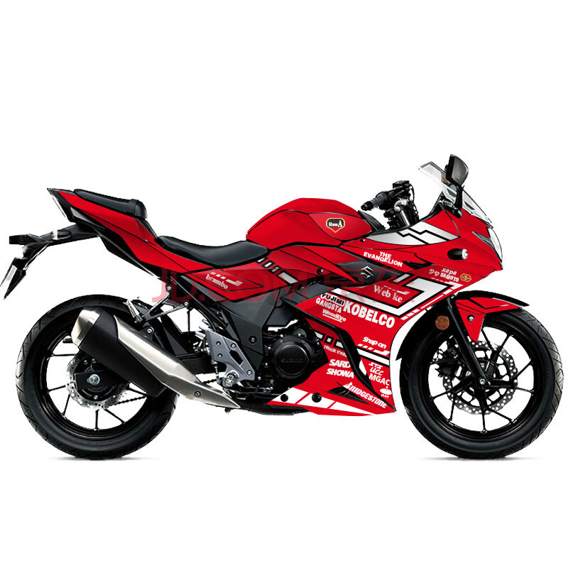 适用铃木gsx250r改装车版花油箱轮毂贴纸全身保护膜抖音个性定制 红色