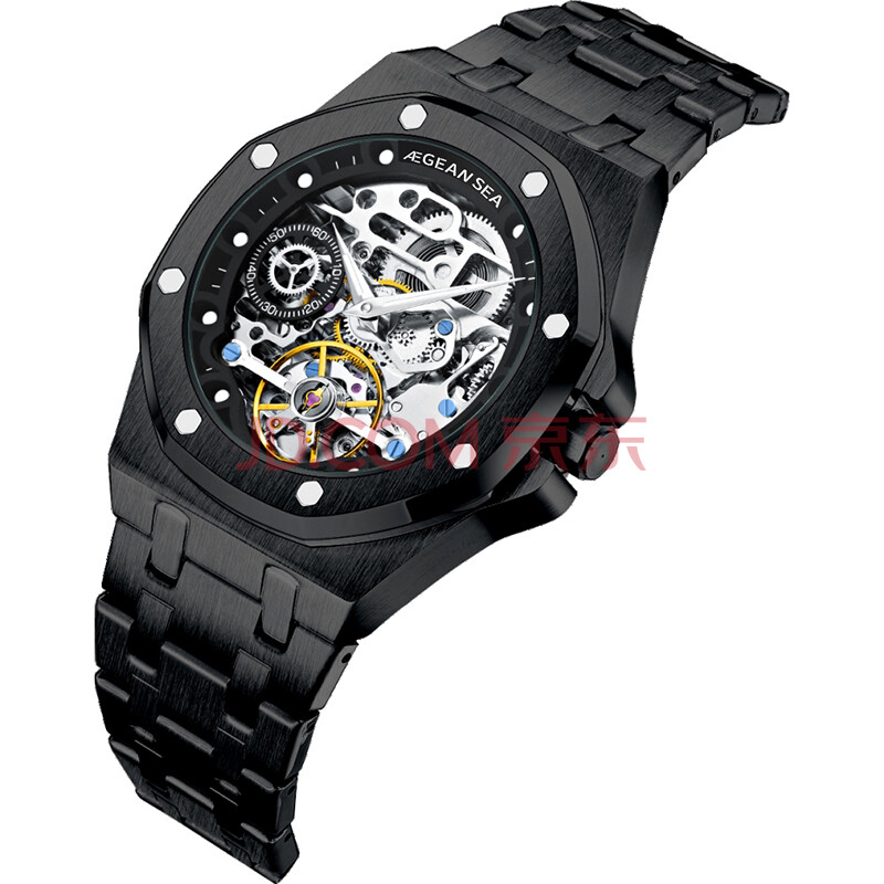 爱琴海aegeansea传承皇家全自动机械表防水大表盘男士镂空表206款