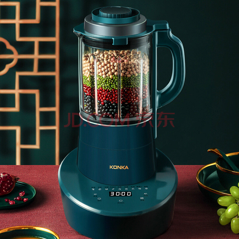 konka康佳 加热破壁机家用全自动料理机安静多功能 绿色 1.75升