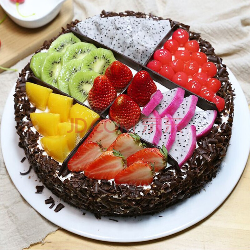 京集 水果生日蛋糕10寸巧克力儿童创意定制送爸妈父母爱人北京重庆