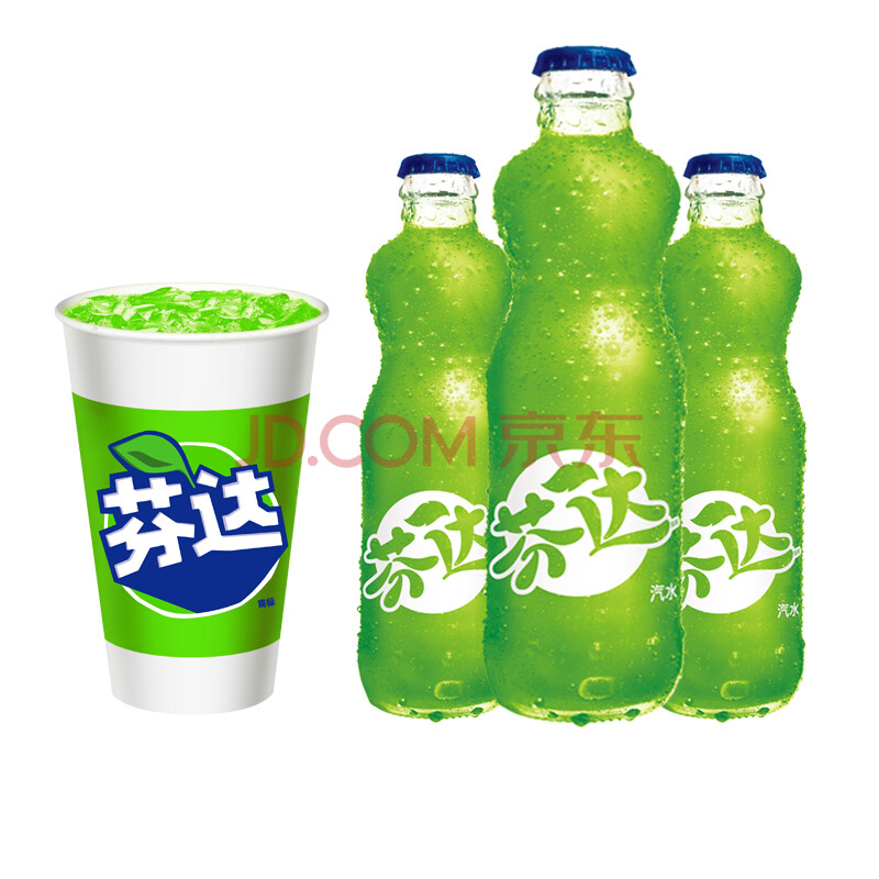 可口可乐汽水芬达苹果200ml*6瓶12瓶24瓶碳酸饮料玻璃瓶小瓶自助火锅