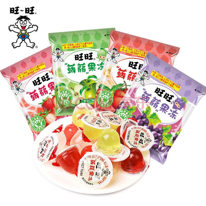 旺旺仔蒟蒻果冻200g吸吸果冻小吃布丁糖果水果味休闲零食组合食品
