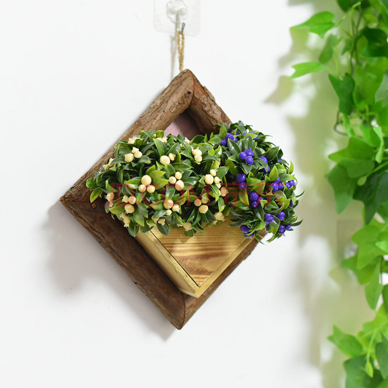 洺帆 挂墙花盆 壁挂花盆花篮墙上悬挂插花花器藤编挂墙壁挂式墙面装饰