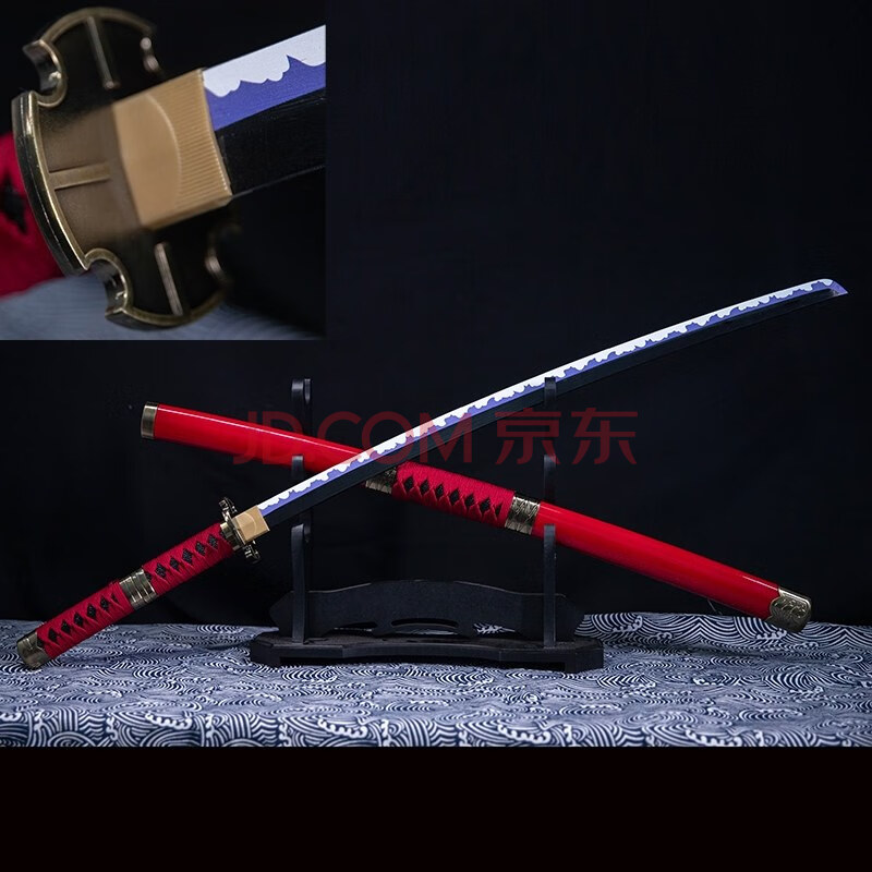 刀和道一文字海贼王刀cos三刀流居合道木刀带鞘武士刃 三代鬼彻 腰带