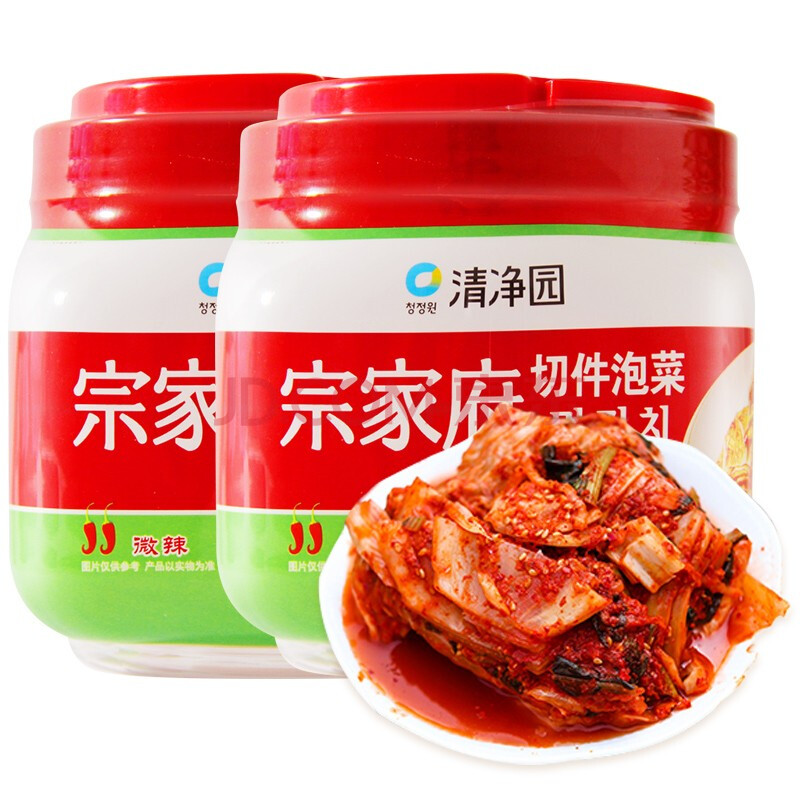 正宗韩国泡菜清净园泡菜1200g*2桶韩式辣白菜 2大桶