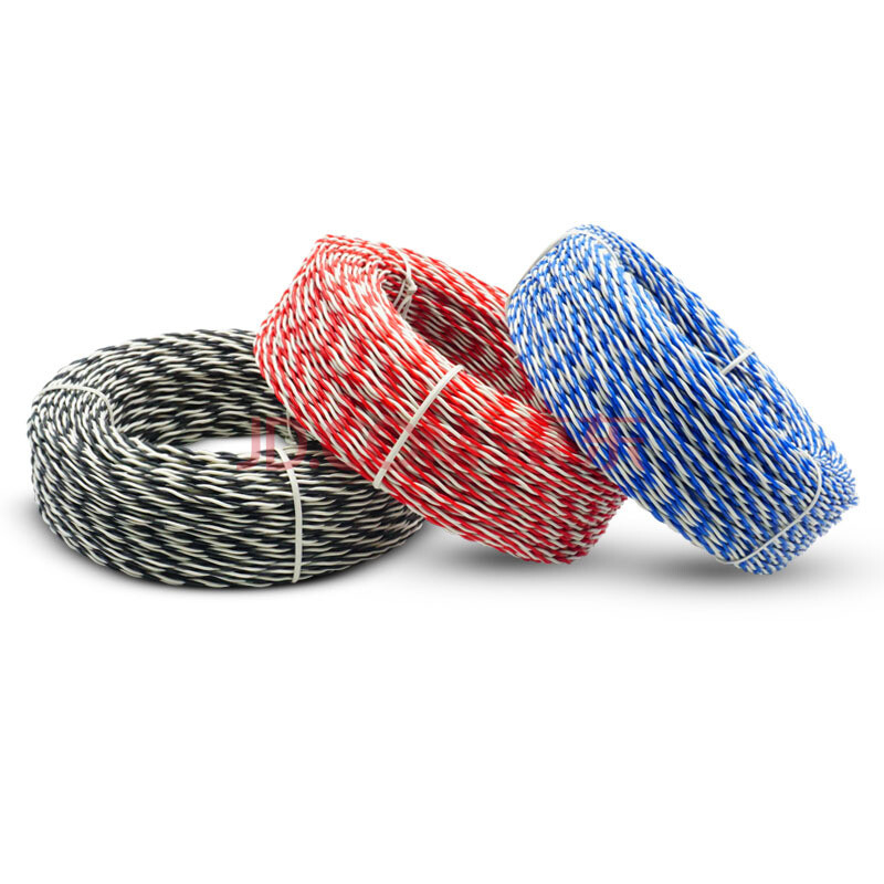 得力集什蓝白电话跳线2*0.5双色阻燃跳线