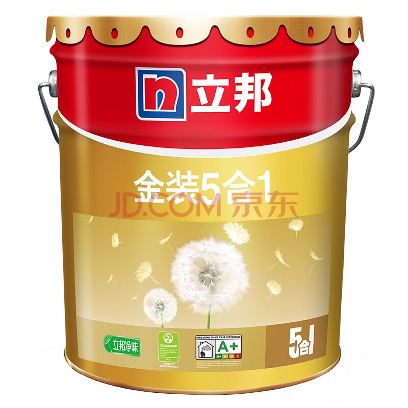 立邦 金装净味五合一 油漆涂料内墙乳胶漆 墙面漆 18l