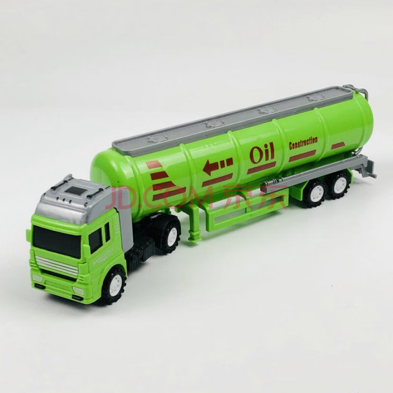 货柜汽车模型工程运输车大卡车集装箱油罐车儿童玩具车子 绿色油罐车