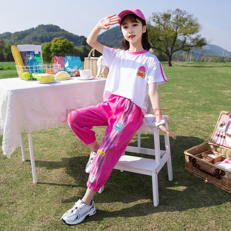套装12岁女孩子洋气夏季短袖长裤时尚童装好看中大童儿童网红运动休闲