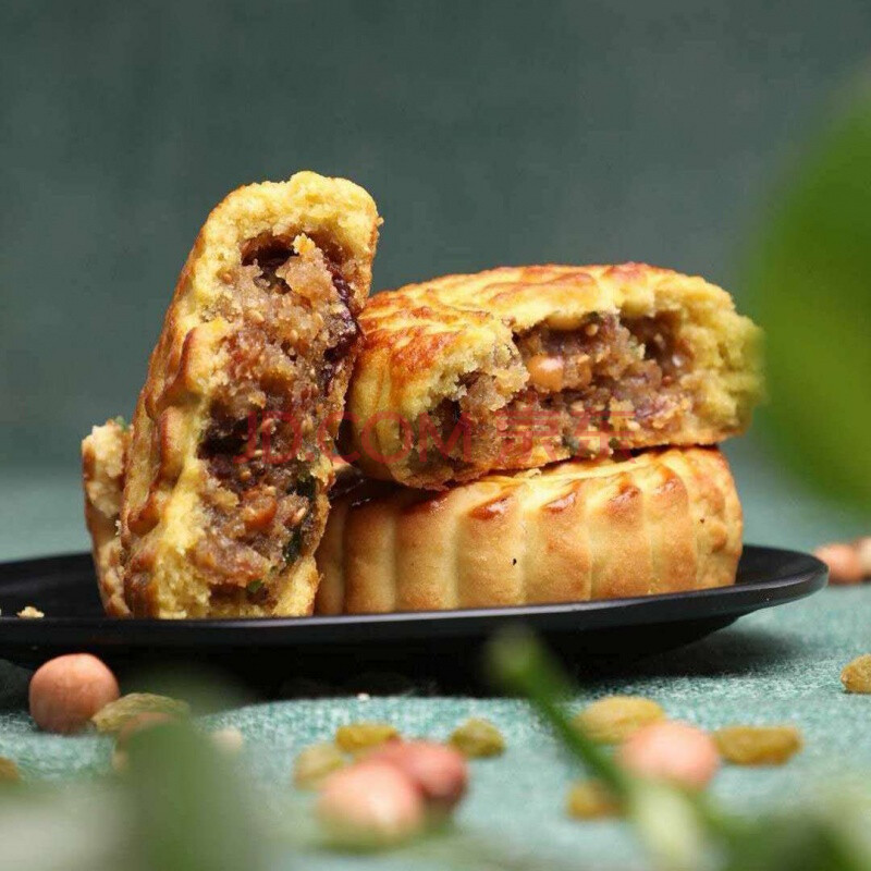 神池月饼山西特产神池中秋月饼胡麻油五仁油皮月饼传统手工制作 10个