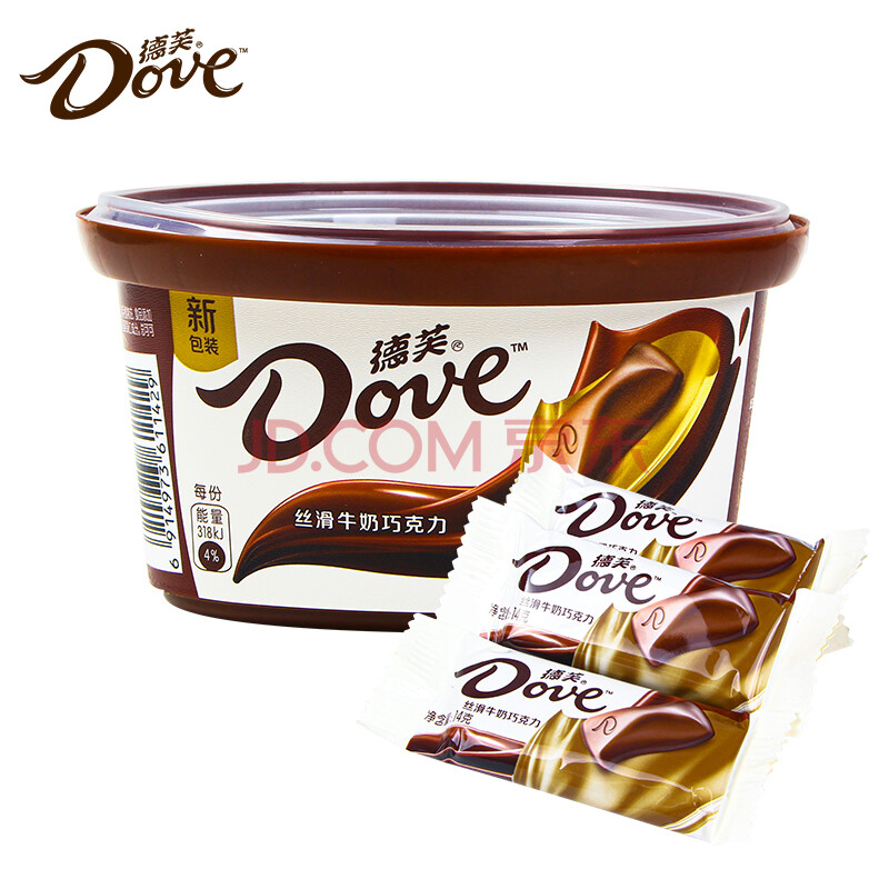 dove德芙丝滑牛奶巧克力112g碗装排块