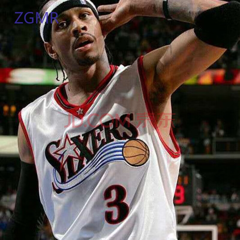 滕讯体育nba同款zgmr76人艾弗森3号篮球服套装男夏小艾运动球衣训练