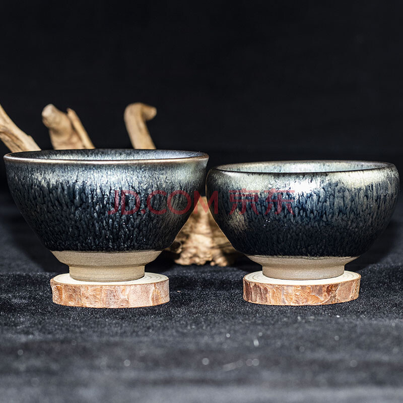 【花开富贵对杯】杨长华 建阳建盏 束口敛口双器型非实物拍照 f-75