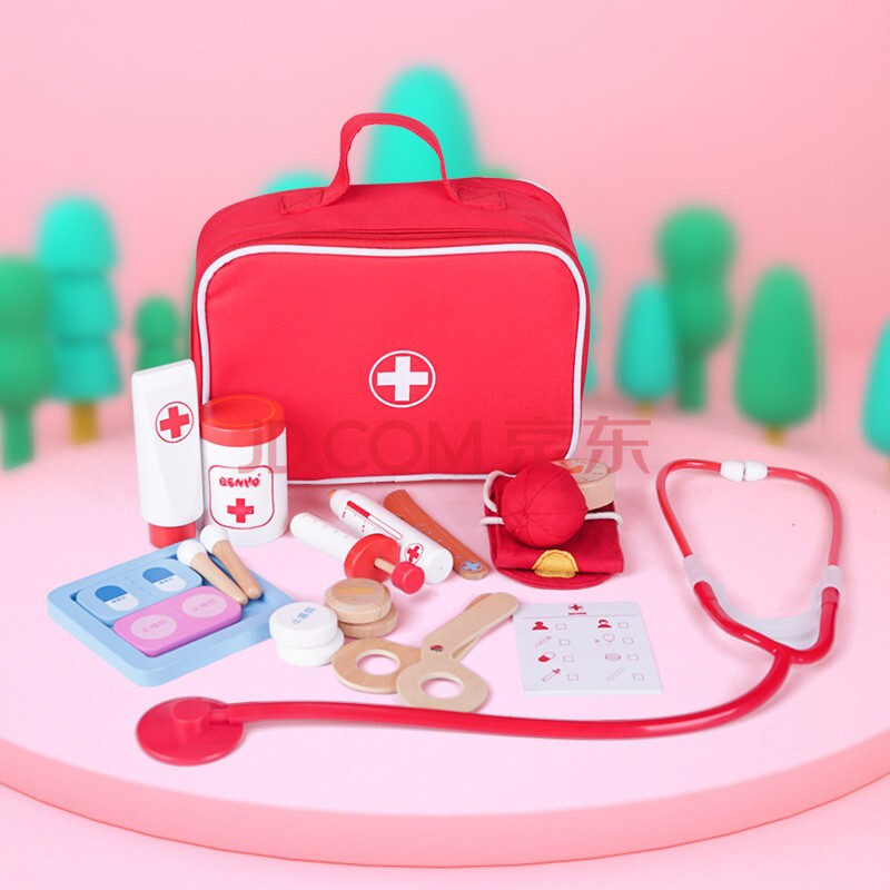 木玩世家儿童医生玩具套装女孩过家家小护士打针听诊器3岁4岁女生