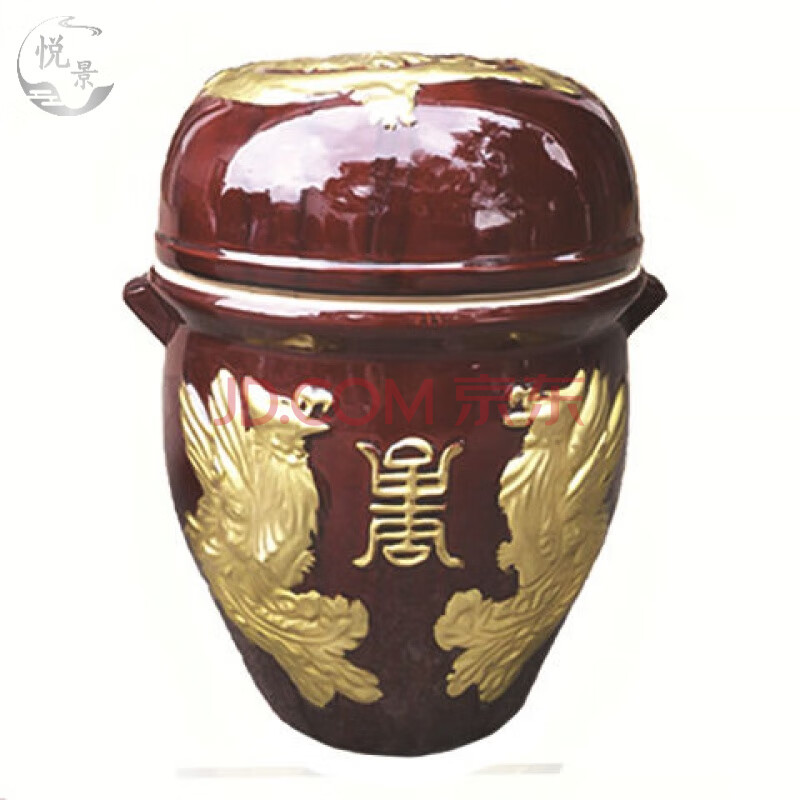 新品古铜彩金龙凤骨灰盒方形骨灰盒骨灰坛骨灰罐骨灰缸金斗金坛 119
