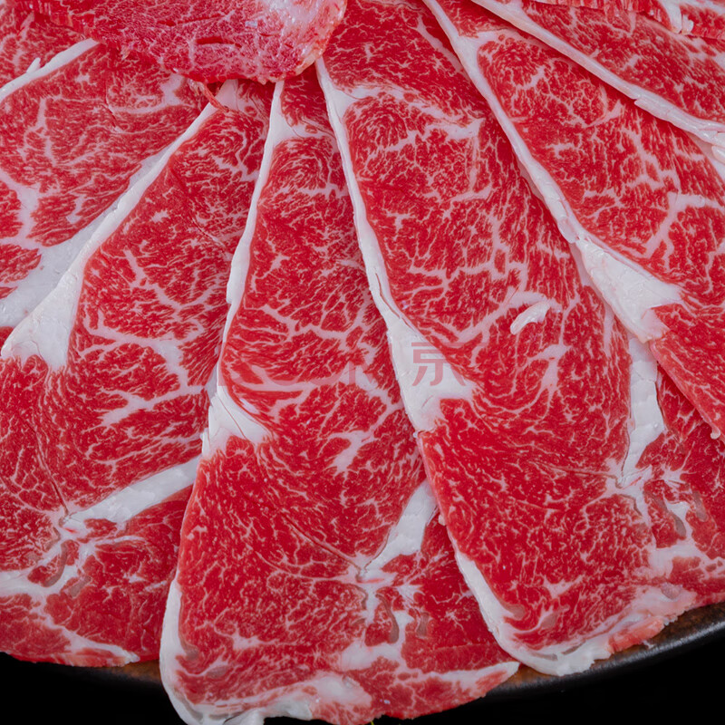 澳洲原切新鲜寿喜烧火锅食材雪花真和牛肥牛卷烤肉片组合套餐盒装