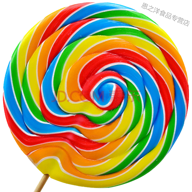 金稻谷彩虹波板棒棒糖 超大网红儿童五彩虹波板糖果礼盒女生小零食