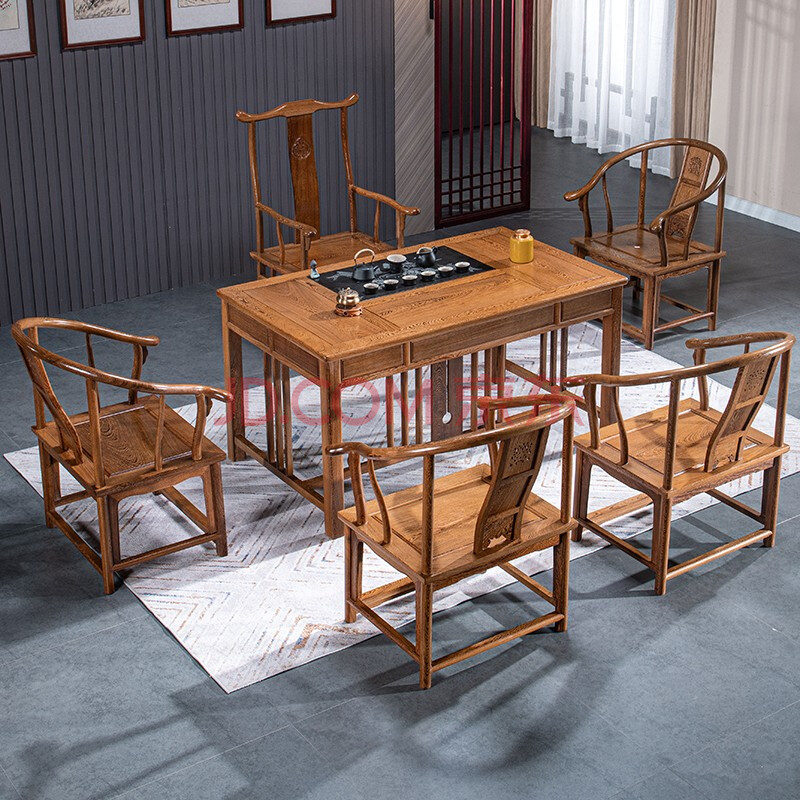 承古堂红木家具非洲鸡翅木(学名:非洲崖豆木)茶桌实木新中式茶室茶艺