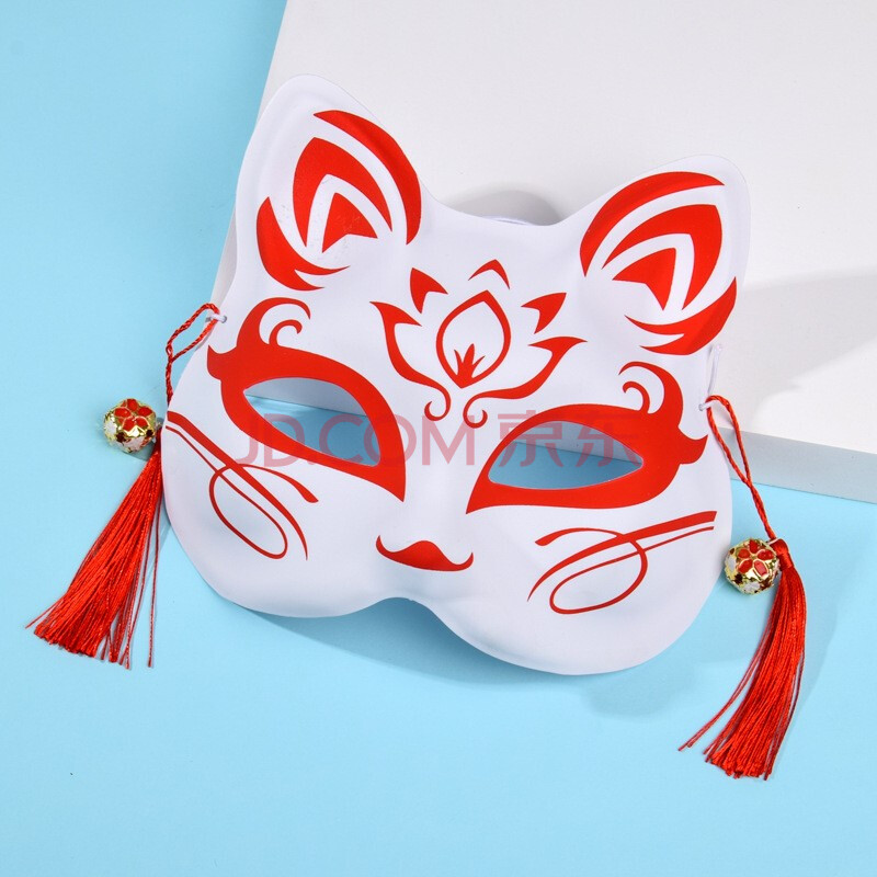 狐狸面具日式男女半脸狐古风狐狸手绘彩绘动漫猫脸cosplay舞会道具抖