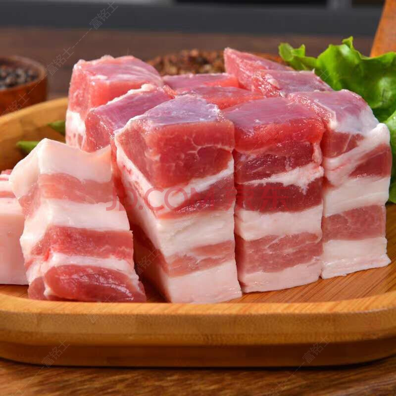 新鲜五花肉块猪肉块肉块排骨生鲜肉块 富铭士 5斤装偏肥