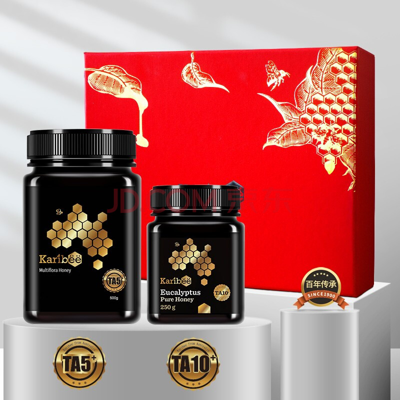 karibee 可瑞比澳洲原装进口桉树蜂蜜ta10 250g&百花蜜ta5 500g 两瓶