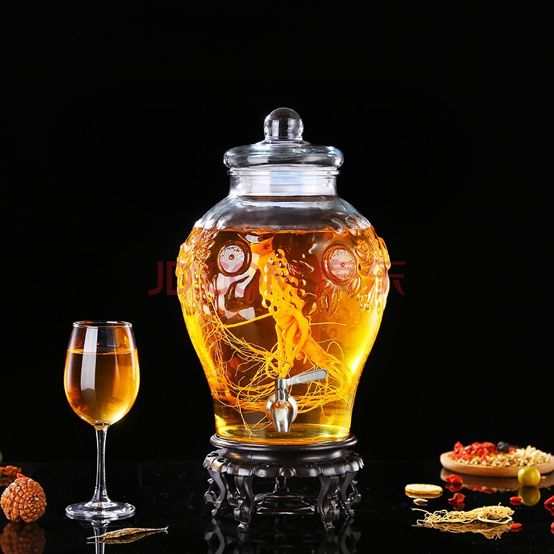 泡酒瓶子10斤20斤30斤龙头无铅泡酒坛密封罐酒罐玻璃酿酒药酒瓶酒缸