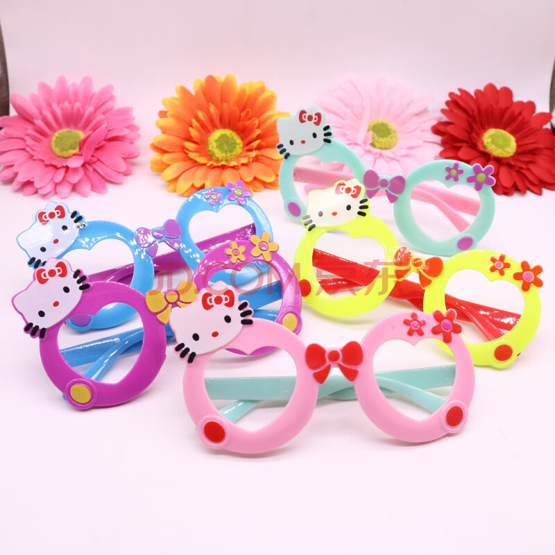 装饰眼镜框童童公主学生表演无镜片太阳镜玩具 红色小蜜蜂眼镜框1个