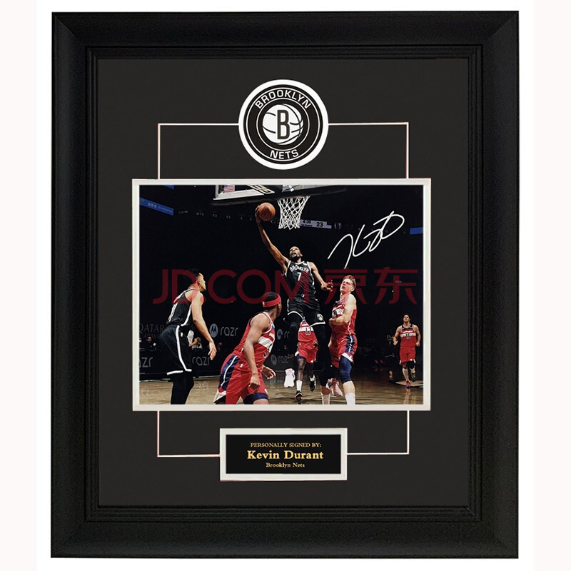 凯文杜兰特 亲笔签名照片 篮网队kd 裱框 含证书 收藏相框