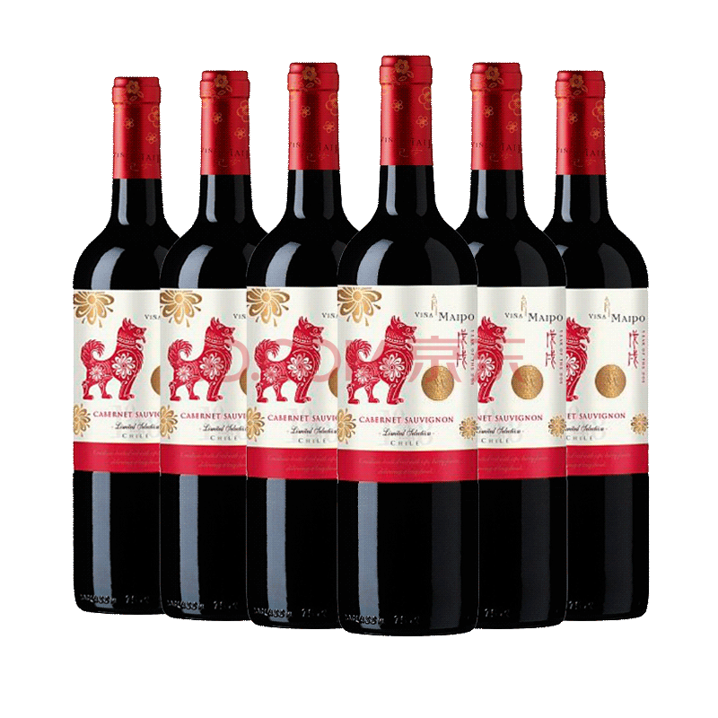智利原瓶进口红酒 梦坡vina maipo狗年干红葡萄酒 赤霞珠纪念版狗年