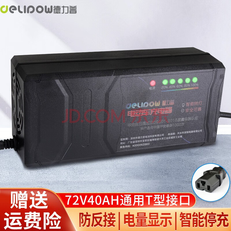 德力普(delipow)電動車充電器 48v60v72v電瓶車充電器雅迪愛瑪新日