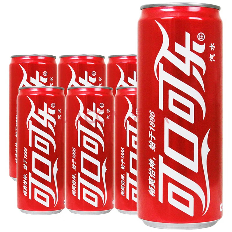 可口可乐 碳酸饮料汽水330ml*6罐 细长罐 摩登罐
