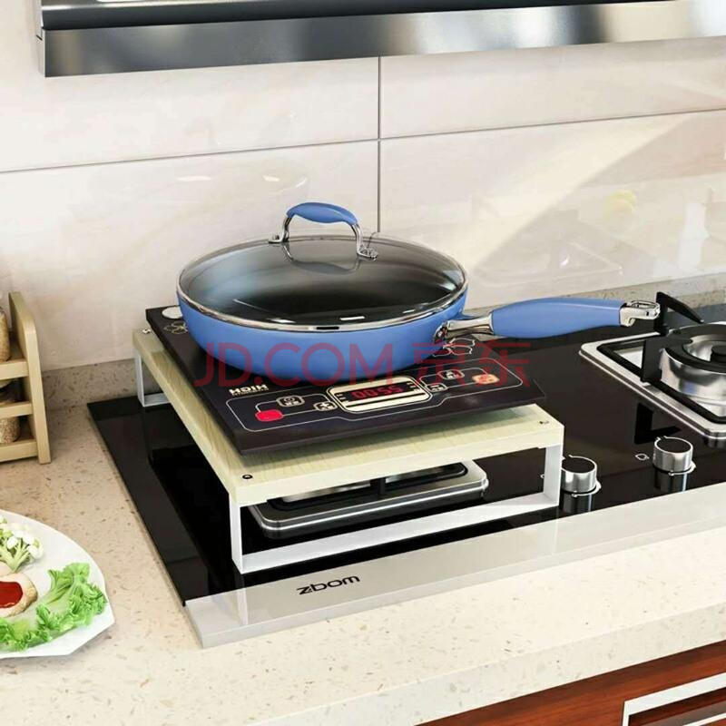 灶台上支架厨房置物架煤气灶盖板电磁炉电炒锅底座垫台 白架子 白枫