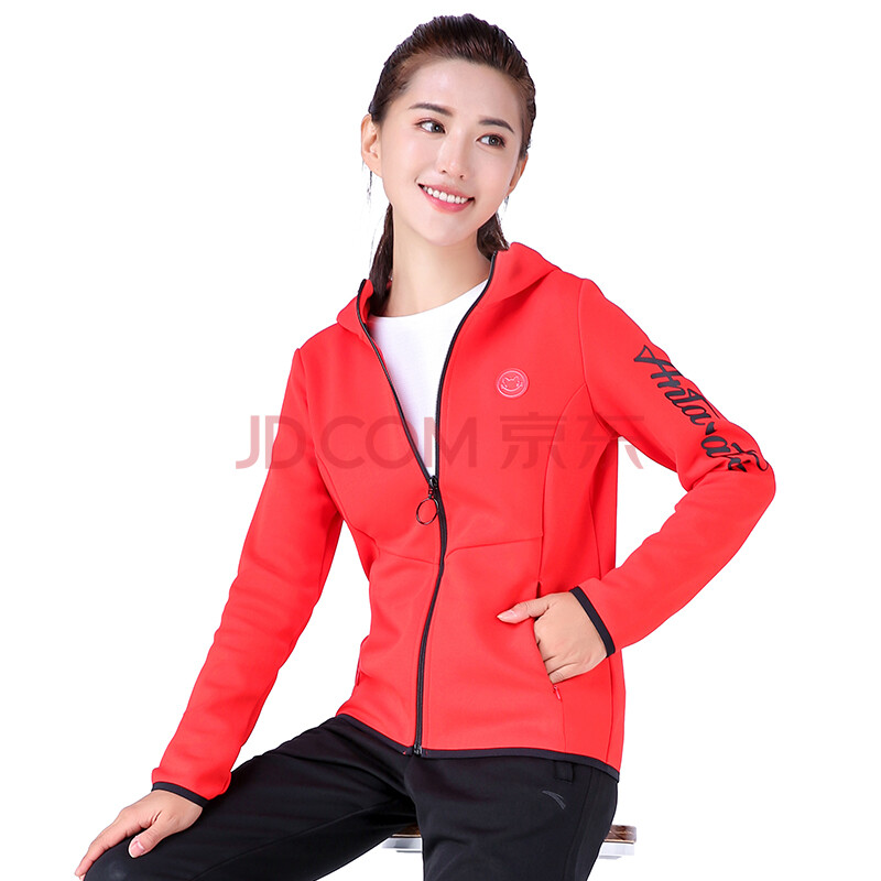安踏运动上衣女2020秋季女装运动服针织休闲外套跑步训练装官方旗舰