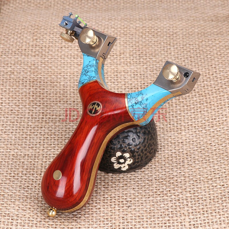 享丽莱 霸龙弹弓扁皮惊魂钛合金瞄具弹弓木制成人专用户外快压高精准