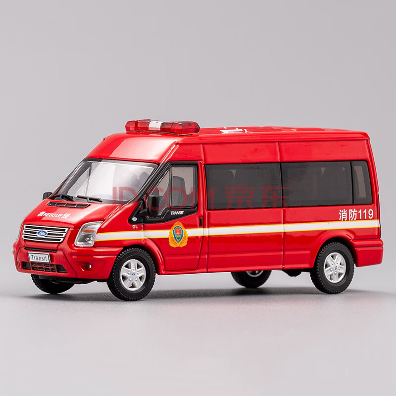 gcd 1:64 福特全順 警車 消防救護特種車 合金汽車模型車模 消防車