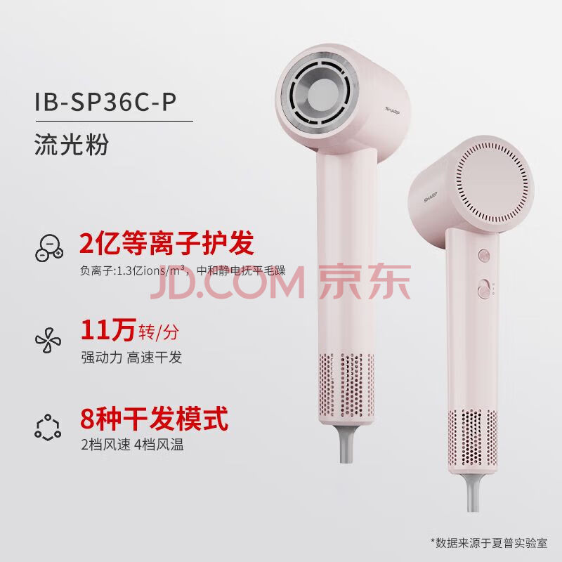夏普(sharp)高速吹风机11万转负离子护发电吹风家用大风力速干宿舍家用 流光粉【单机】【图片 价格 品牌 报价】-京东