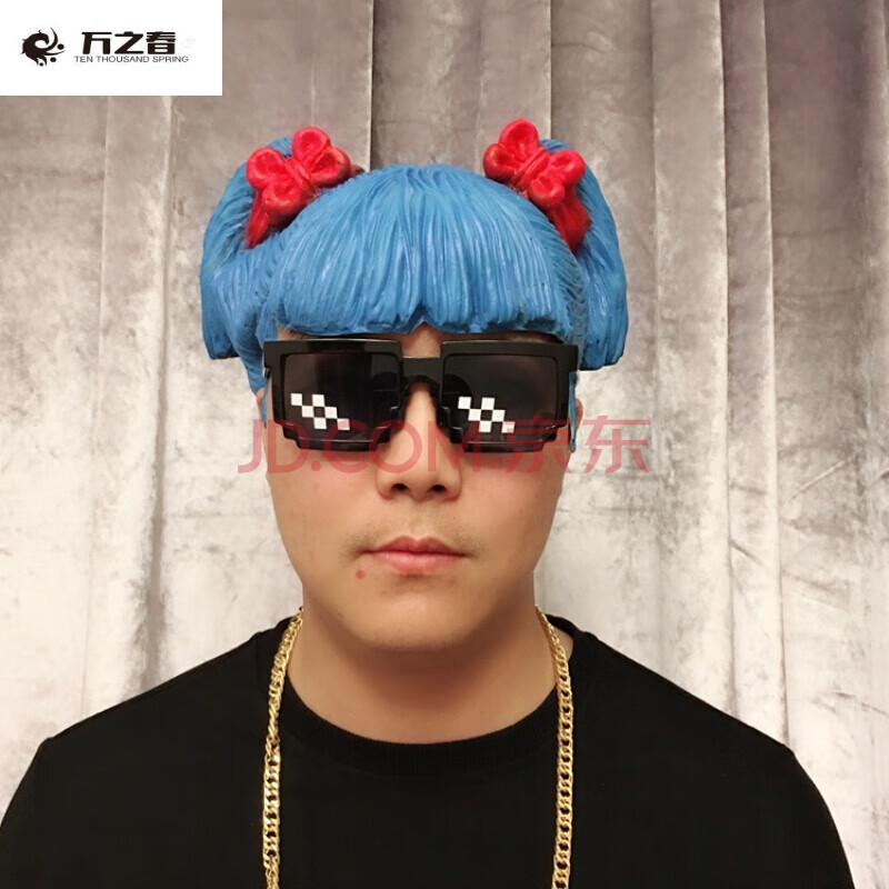 光头头套秃头地中海头套cos年会法海和尚尼姑乾隆光头戏剧头套定制 美