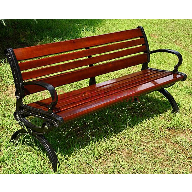厂家直销 公园椅 长椅子 公园休息椅 木质长椅 休闲铸铝大八字户外