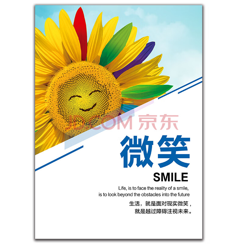 公司装饰画办公室墙面挂画励志标语会议室励志海报挂画 杏色 19微笑