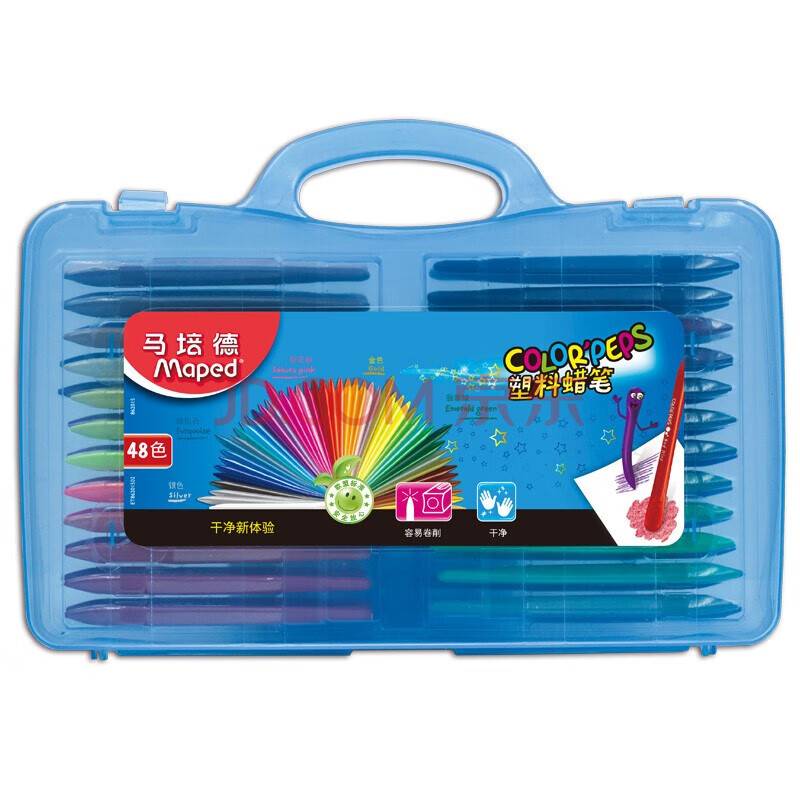 马培德(maped)儿童塑料蜡笔 幼儿园画画涂色彩色蜡笔彩笔 三角笔杆