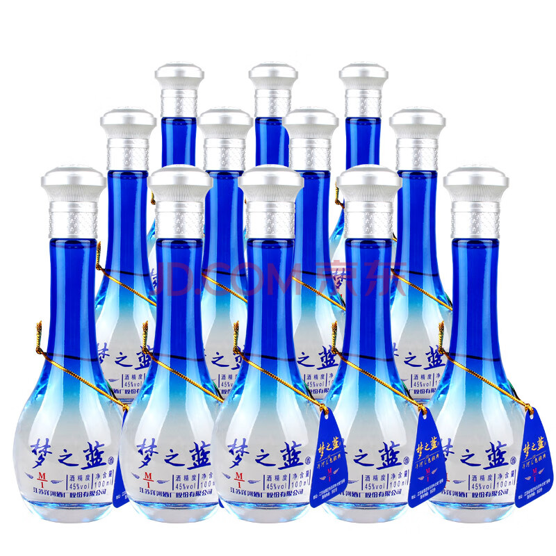 国产白酒 洋河蓝色经典梦之蓝m1 45度小梦1 100ml*12瓶