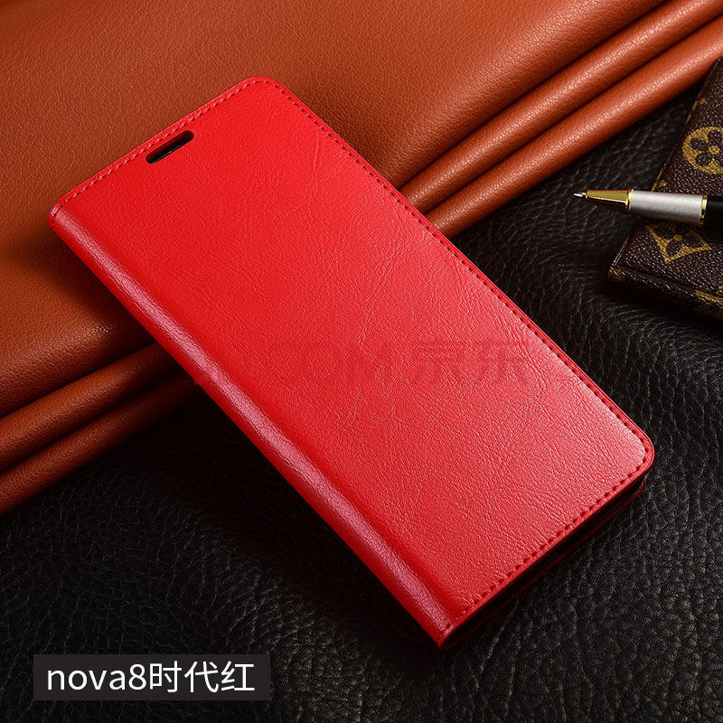潮尚美 适用华为nova8 pro 5g手机壳真皮皮质防摔保护皮套高端商务